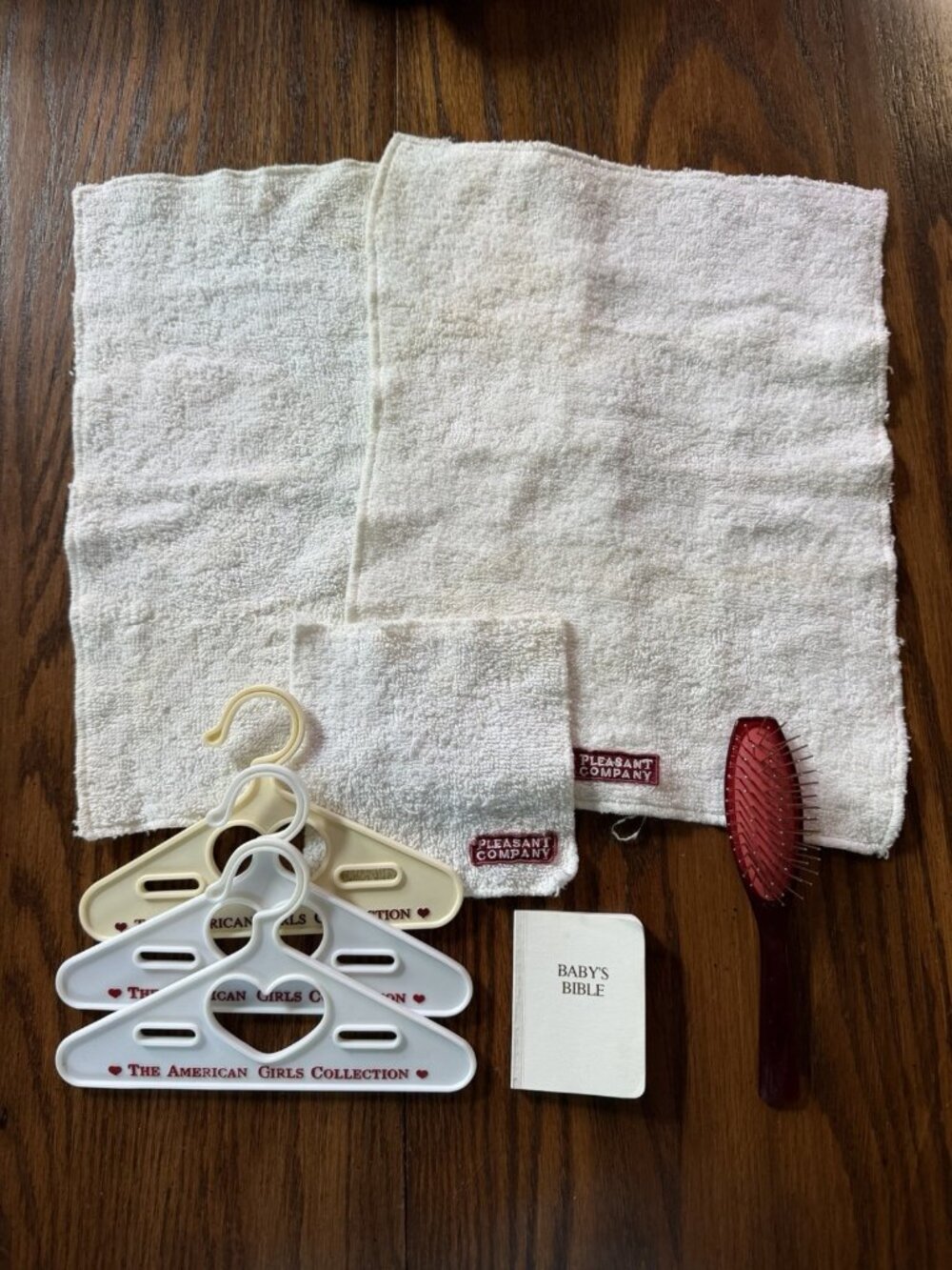 American Girl Doll Accessories: Towels, Washcloth, Brush, Hangers, Bible